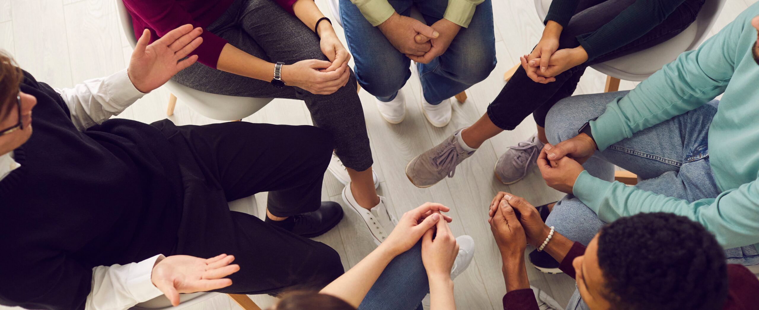 People at a SMART recovery meeting