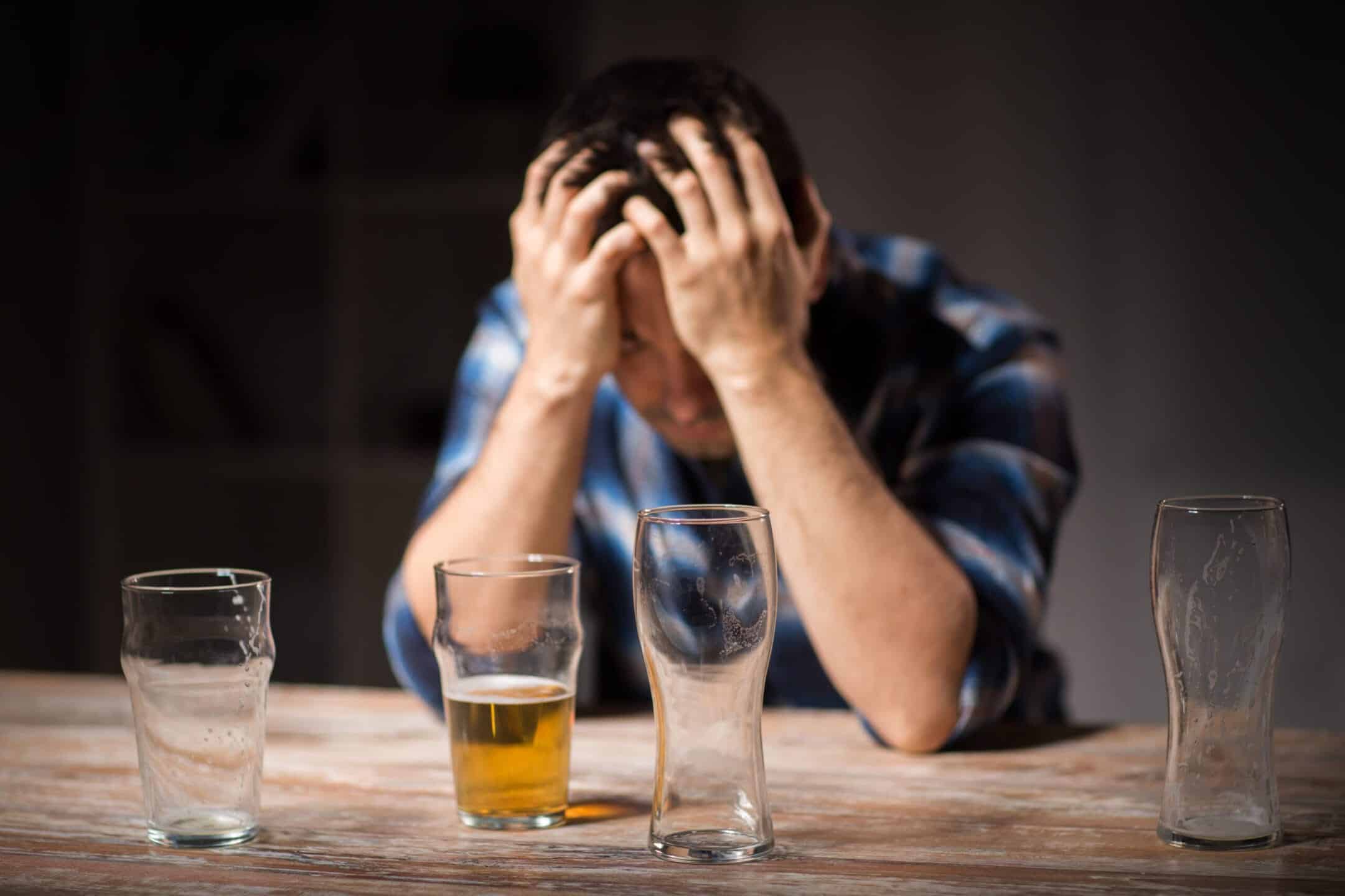 Man Struggling with Addiction Parts of the Brain While Drinking Alcohol